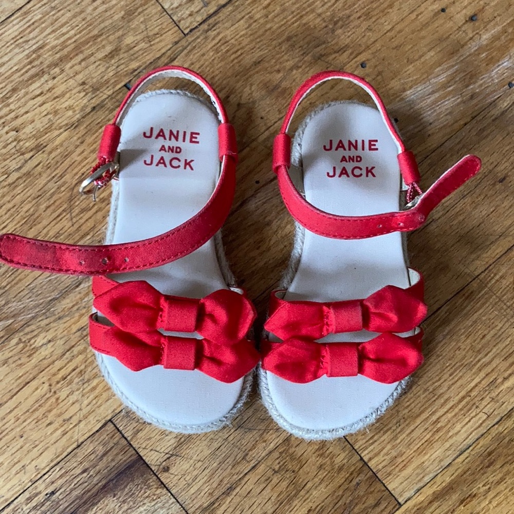 Janie and Jack Red Bow sandals